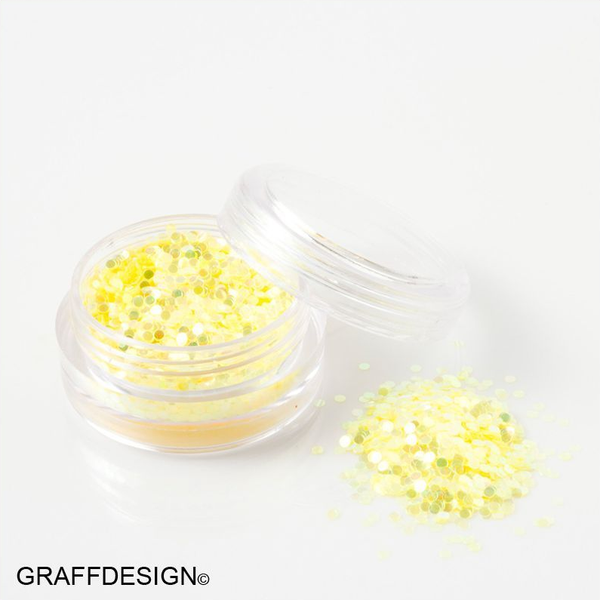 Glitter Pailletten in irisierend Gelb - 1 mm - 1201-302