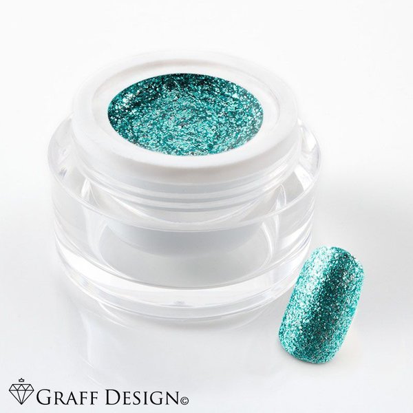5 ml UV Colorgel / Farbgel / Glittergel - Glam Glitter Platinum Sky - mit echtem Silber - 107-B970
