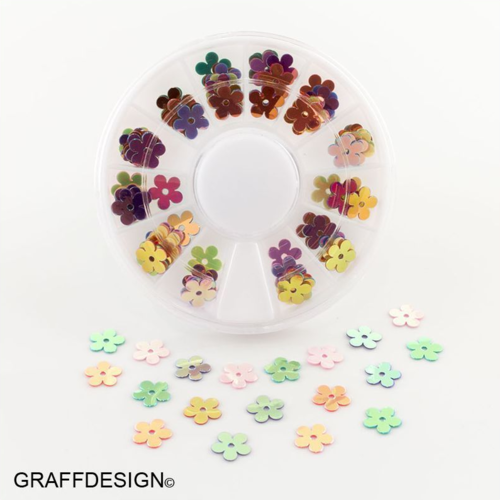 Nailart-Rondell - Blüten-Shapes-Mix in verschiedenen Farben - 1702-057