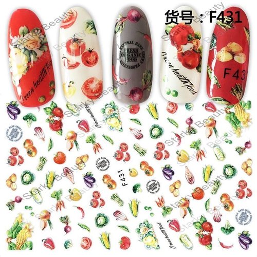 hauchdünne selbstklebende Sticker - buntes Gemüse - 705-F431