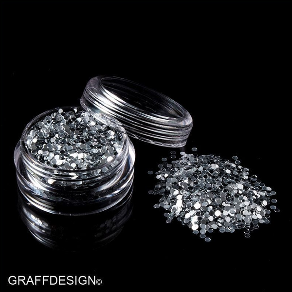 Glitter Pailletten in Pur Silber - 1 mm - 1201-101