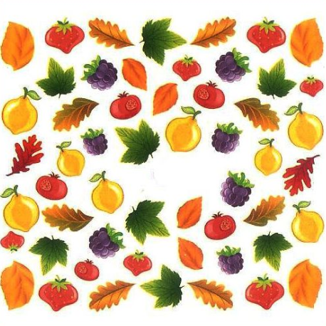 Nailtattoos für Nägel im Herbst - Blätter und Früchte