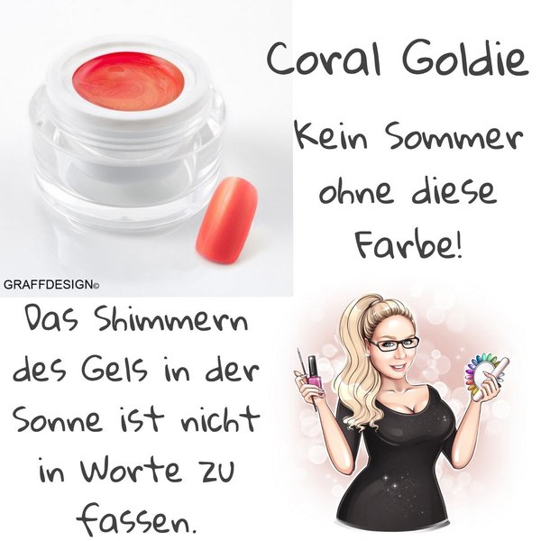 5 ml UV Colorgel / Farbgel / Metallicgel - Coral-Goldie - 107-908 2/25