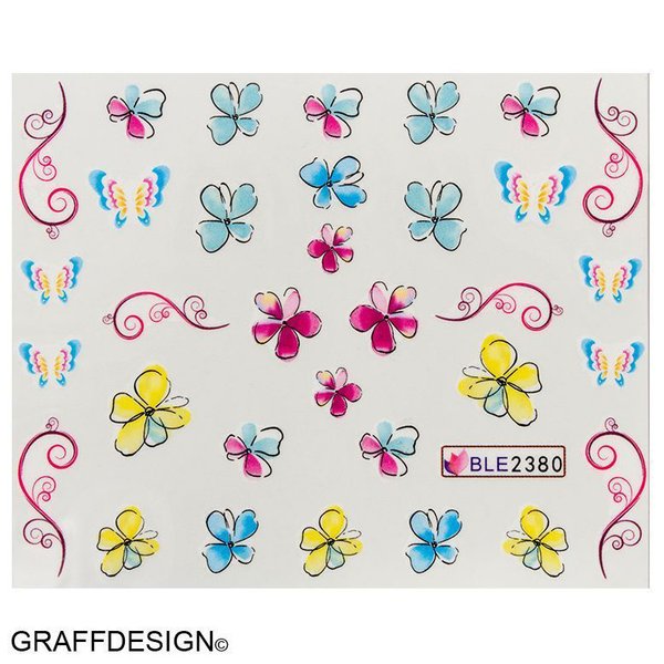 Sticker - Tattoos - Blumen und Schmetterlinge - 702-2380