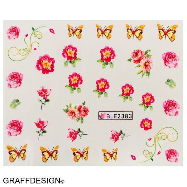 Sticker - Tattoos - Blumen und Schmetterlinge - 702-2383 X/6