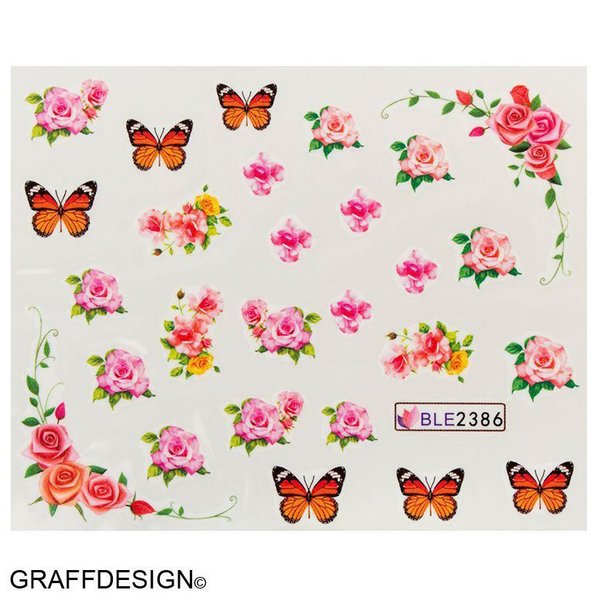 Sticker - Tattoos - Blumen und Schmetterlinge - 702-2386 X/9