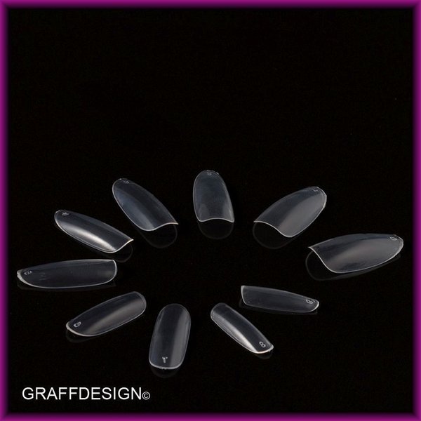 100 Tips - Rounded Crystal Clear  - incl. 3 g Tipkleber - 480-005