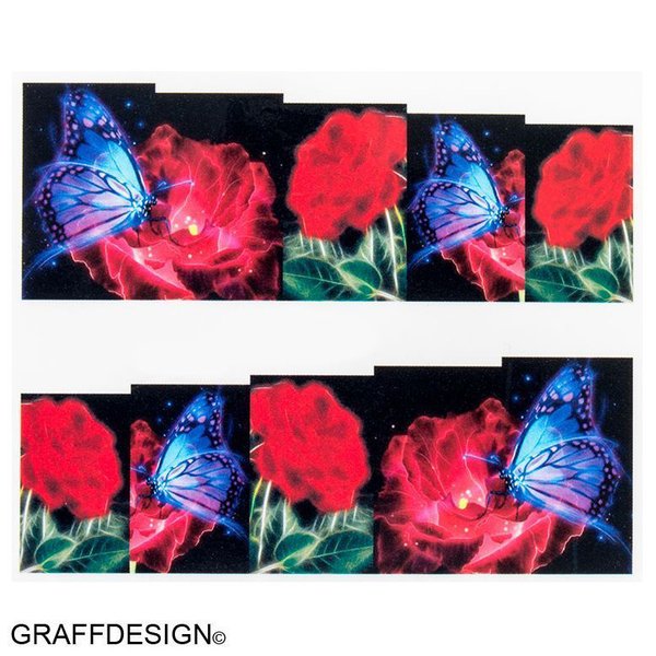 Wraps / Sticker / Tattoo - Blumen/ Blüten / mit Schmetterling - 702-BN-172 CB-12