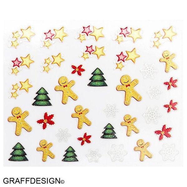 Sticker mit Glitter - Weihnachten / Winter / Christmas - 703-E032 w5/6