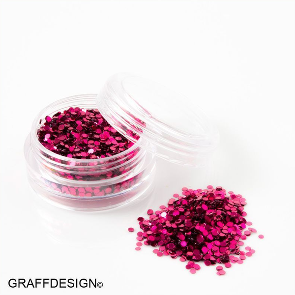 Glitter Pailletten in Pur Pink - 1 mm - 1201-103