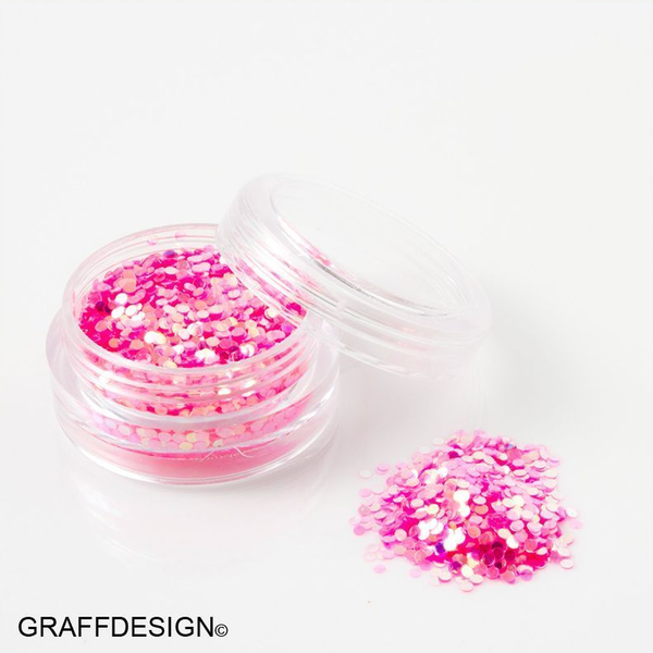 Glitter Pailletten in irisierend Pink - 1 mm - 1201-303