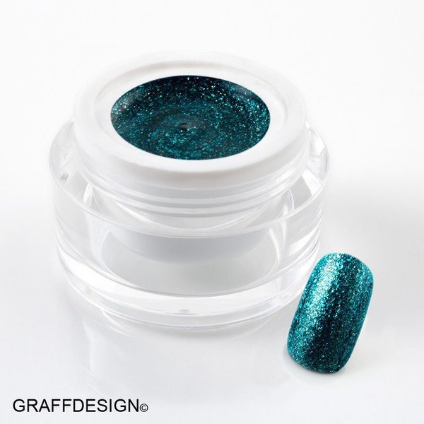 5 ml UV Colorgel / Farbgel / Glittergel - Glitter Glamour Turquoise - 107-SHS04 10/10