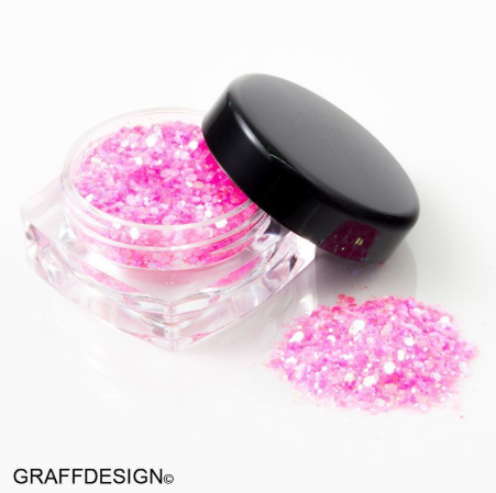 1x Glitter-Glitzer-Pailletten-Mix - Pink irisierend - bis 1 mm - 2300-011