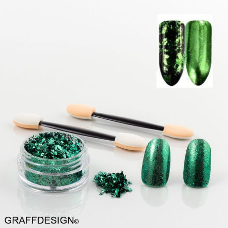 Nailart Zauber Flakes in Grün für den Glitzereffekt auf Ihren Nägeln