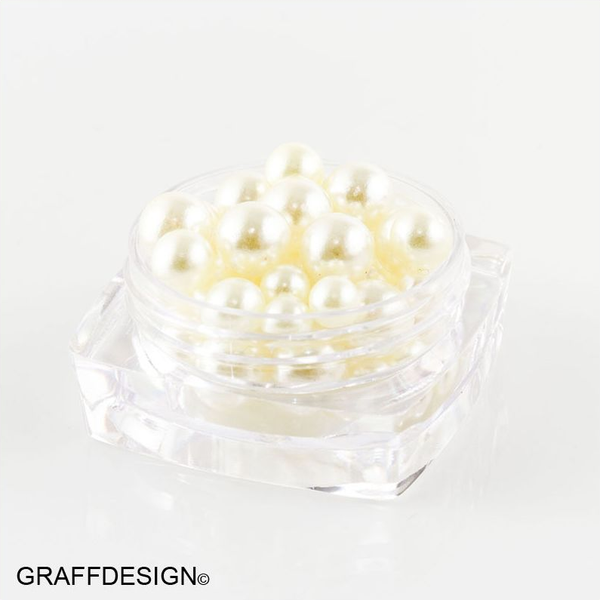 Nailart Candy Balls - Glass Perlen in Creme für Ihre Nägel