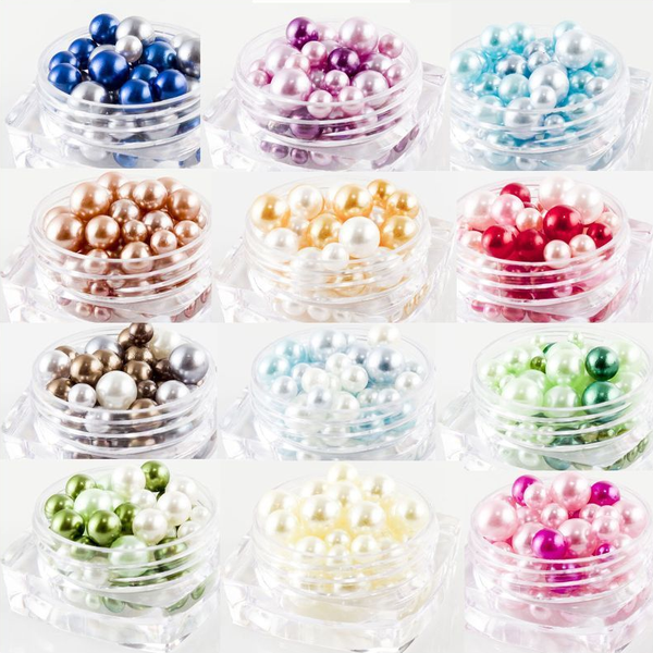 12x Nailart Candy Balls - Glass Perlen in verschiedenen Grössen und Farben für Ihre Nägel