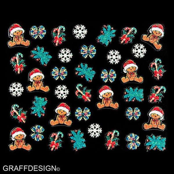 Sticker mit Glitter - Weihnachten / Winter / Christmas - 703-XF363