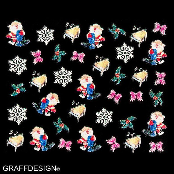 Sticker mit Glitter - Weihnachten / Winter / Christmas - 703-XF365