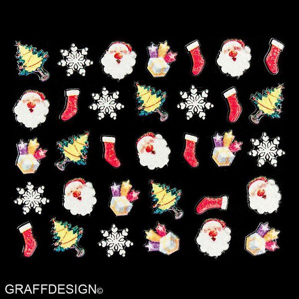 Sticker mit Glitter - Weihnachten / Winter / Christmas - 703-XF366