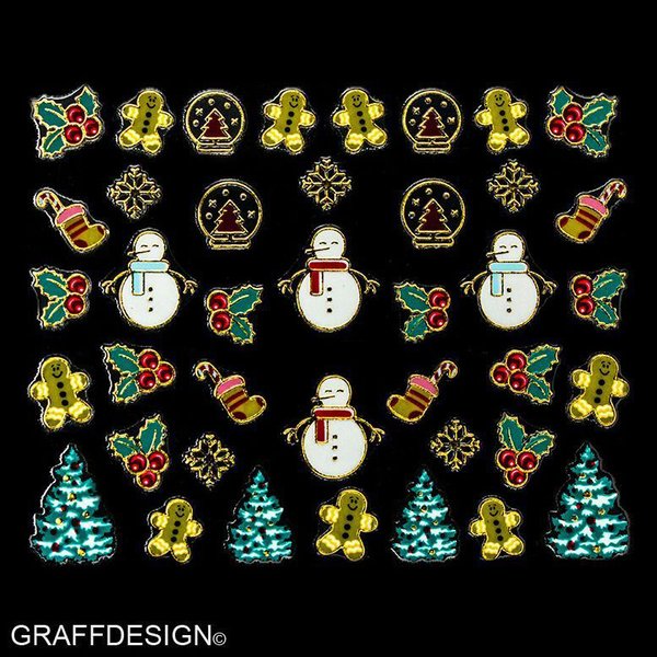 Sticker mit Glitter - Weihnachten / Winter - 703-DTL-150-Gold w3/8