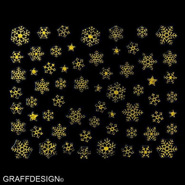 Sticker mit Glitter - Weihnachten / Winter - 703-TY092-gold w3/5