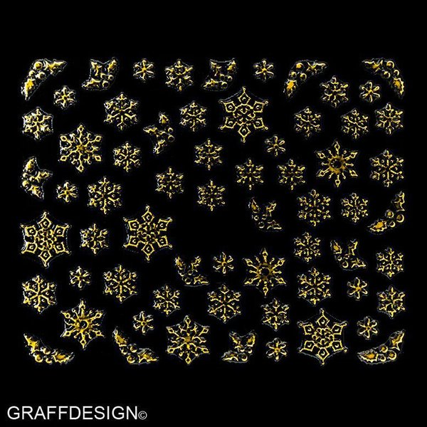 Sticker mit Glitter - Weihnachten / Winter - 703-TY096-gold w3/5