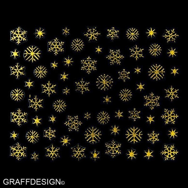 Sticker mit Glitter - Weihnachten / Winter - 703-TY098-gold w3/5