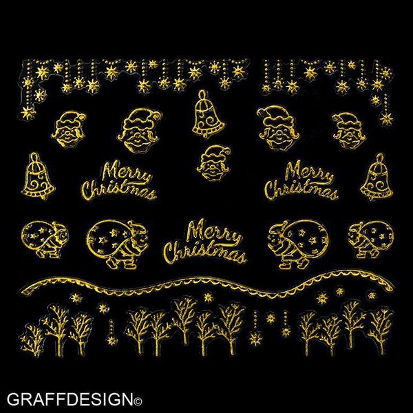 Sticker mit Glitter - Weihnachten / Winter - 703-TY106-gold