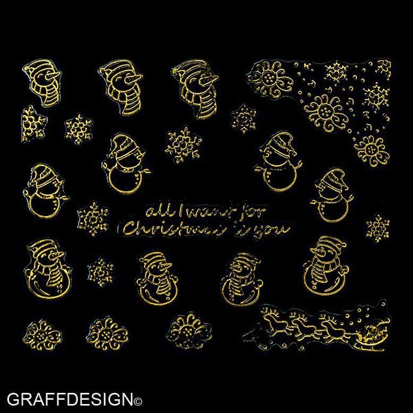Sticker mit Glitter - Weihnachten / Winter - 703-TY112-gold