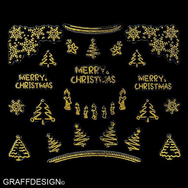 Sticker mit Glitter - Weihnachten / Winter - 703-TY114-gold