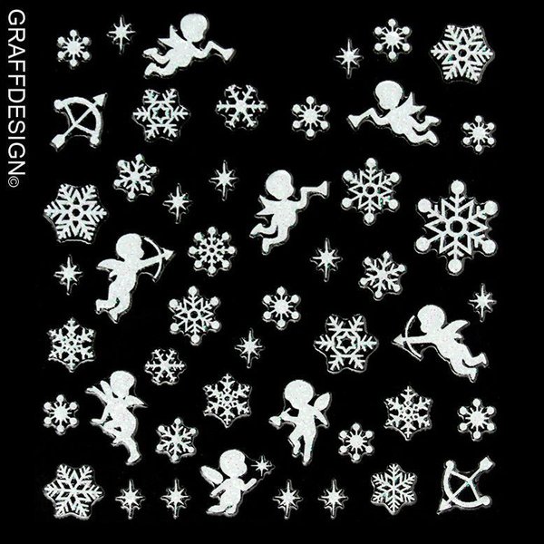 Sticker mit Glitter - Weihnachten / Winter / Christmas / Sterne - 703-SN-109 w4/4