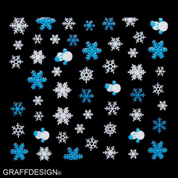 Sticker mit Glitter - Weihnachten / Winter / Christmas / Sterne / Schneeflocke - 703-SN-103 w4/4