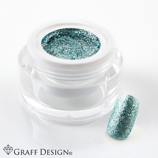 5 ml UV Colorgel / Farbgel / Glittergel - Glam Glitter Delicious Mint - mit echtem Silber - 107-B976