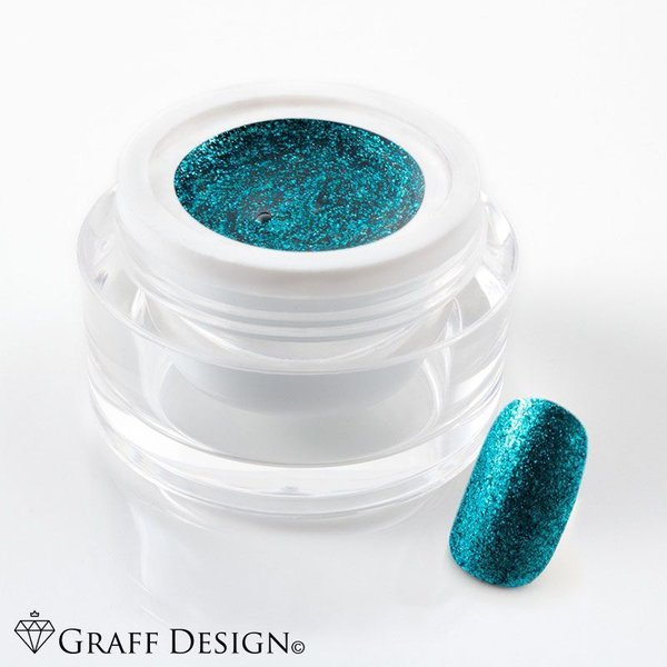 5 ml UV Colorgel / Farbgel / Glittergel - Glam Glitter Electric Blue - mit echtem Silber - 107-B978