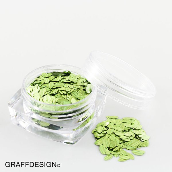 Shapes Blätter - 1 Döschen - Farbe Hologramm Hellgrün - 917-012
