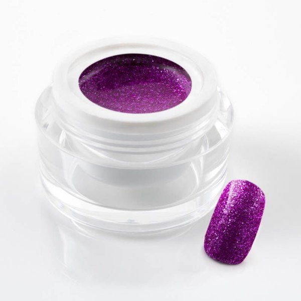 5 ml UV Colorgel / Farbgel / Glittergel - Glam Glitter Neon Violett - mit echtem Silber - 107-C161