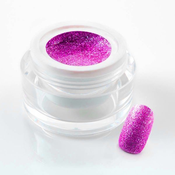 5 ml UV Colorgel / Farbgel / Glittergel - Glam Glitter Neon Cyclam - mit echtem Silber - 107-C163