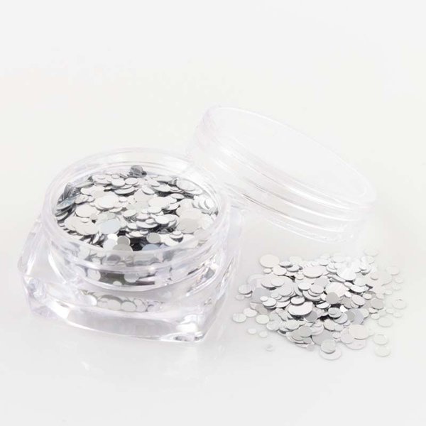 Glitter Pailletten in Pur Silber - Mix von 1 bis 2,5 mm - 2300-101