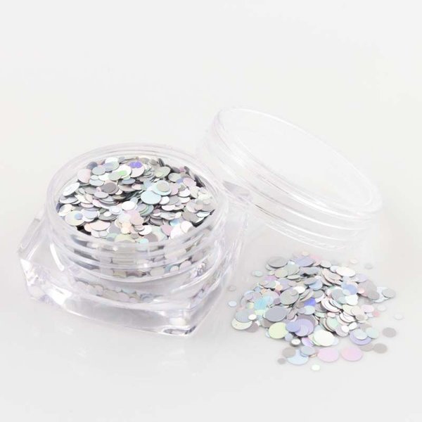 Glitter Pailletten in Holo Silber - Mix von 1 bis 2,5 mm - 2300-201