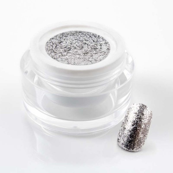 5 ml UV Colorgel / Farbgel / Glittergel - Glam Glitter Pure Silver - mit echtem Silber - 107-B1000