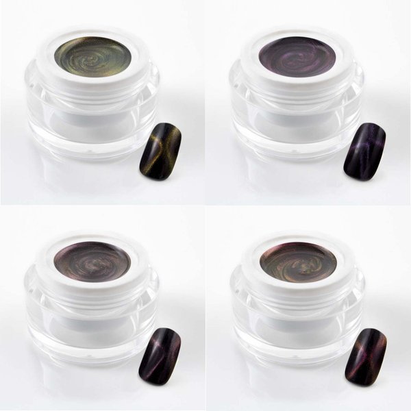 4x 5 ml exclusives Cat Eye Gel / Farbgel / Colorgel - Magic Cat Eye Gele - 107-CE07-10-A 18/