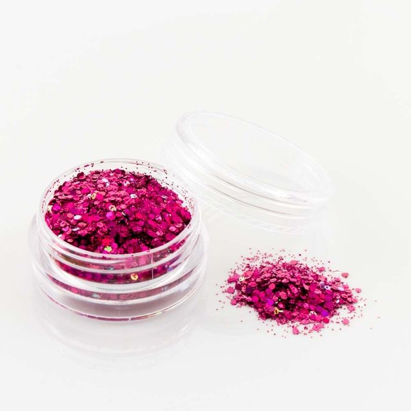 1x Glitter-Glitzer-Pailletten-Mix - Pink Hologramm - bis 1 mm - 2300-047