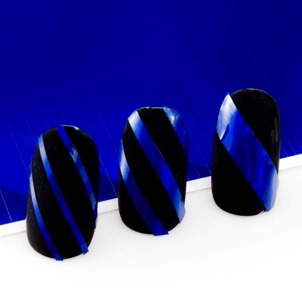 1 Bogen Metallic Strips Blau als Zierstreifen in Gerader Form - von 1 - 5 mm breit