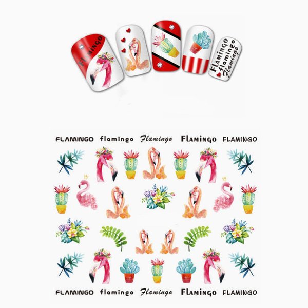 Sticker / Tattoo / One Stroke - Tropische Tiere und Pflanzen / Flamingos - 702-BN-920