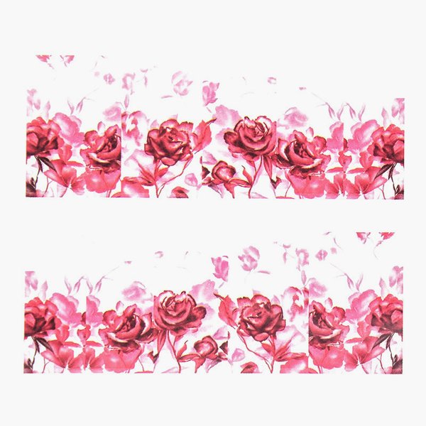 Nailwrap pink und weiß mit Blumen