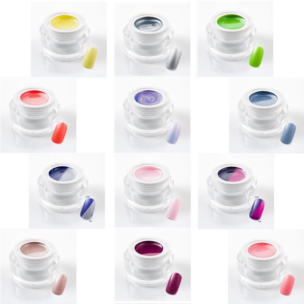 12x 5 ml UV Colorgel / Farbgel / Glittergel - 12 neue Gele - März-Angebot - solange der Vorrat hält