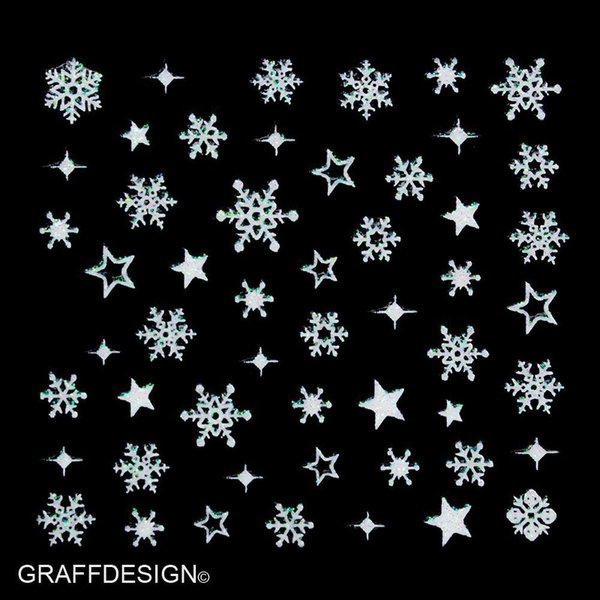 Sticker mit Glitter - Weihnachten / Winter / Christmas / Sterne - 703-SN-111 w4/5