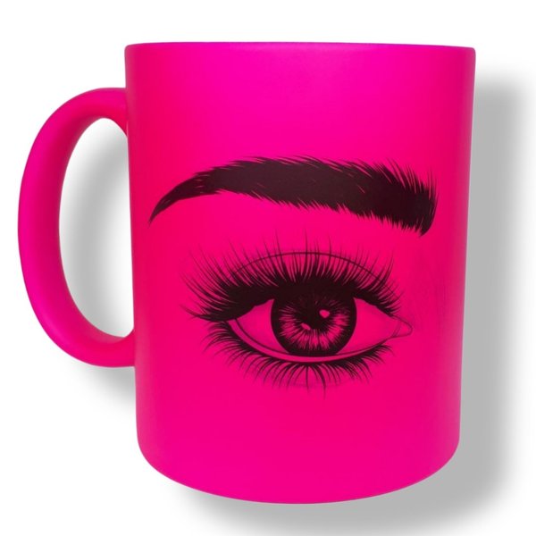 Tasse - in Neon Pink - Augen- 330 ml - 209-017