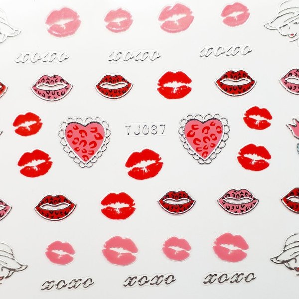 Sticker mit Glitter - Liebe/Valentinstag - 703-TJ087-silber