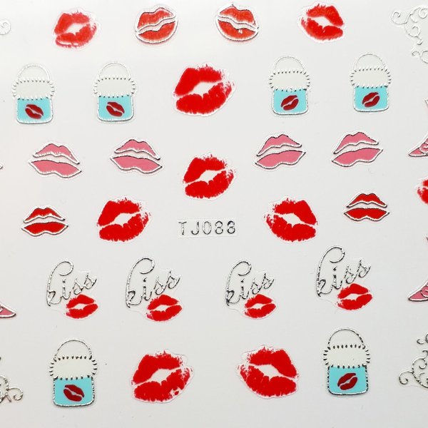 Sticker mit Glitter - Liebe/Valentinstag - 703-TJ088-silber
